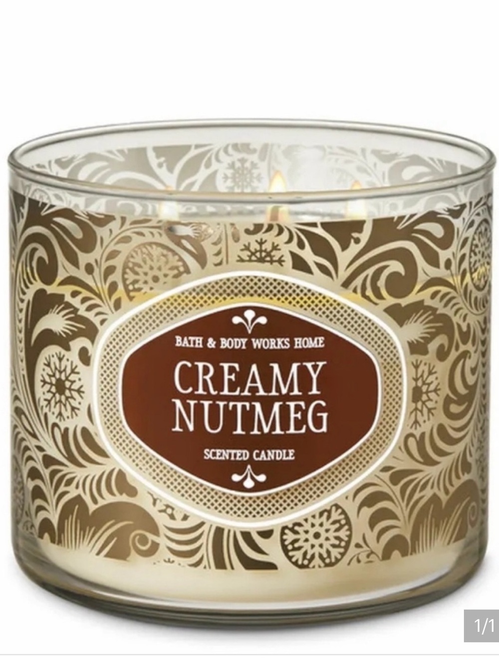 Bath & Body Works Discontinued 3-Wick Creamy Nutmeg Candle